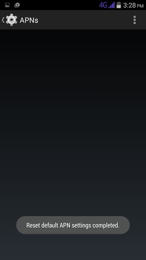 Your phone will reset to default Internet and MMS settings