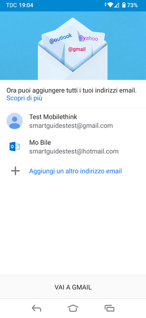 Seleziona VAI A GMAIL