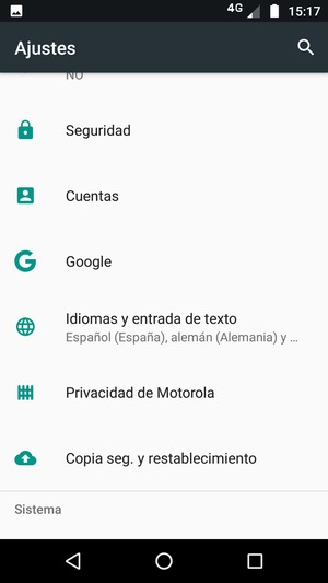 Desplácese y seleccione Cuentas