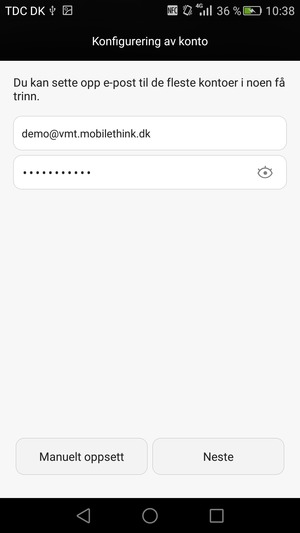 Skriv inn e-postadresse og passord. Velg Neste
