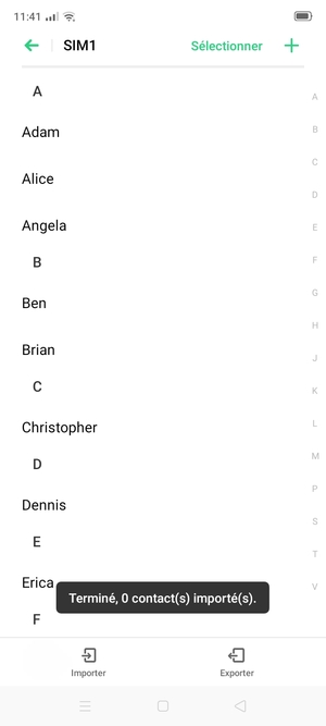 Vos contacts vont être enregistrés sur votre compte Google et dans votre téléphone lors de la prochaine synchronisation de Google.