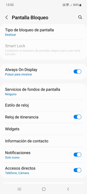 Seleccione Tipo de bloqueo de pantalla