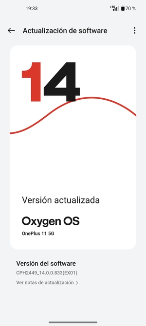Si su teléfono está actualizado, verá la siguiente pantalla