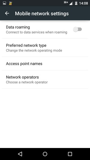 To change network if network problems occur, select Network operators