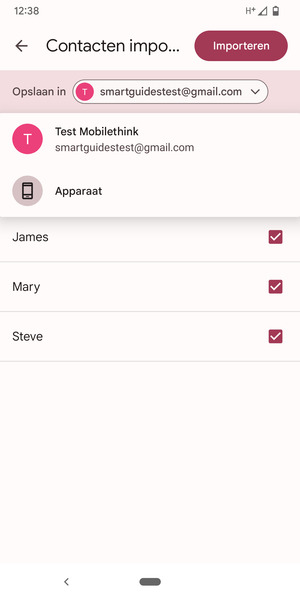 Selecteer uw Google-account