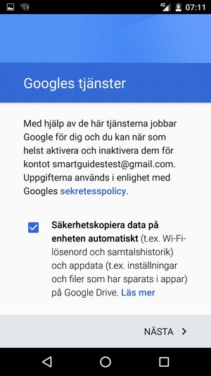 Välj NÄSTA