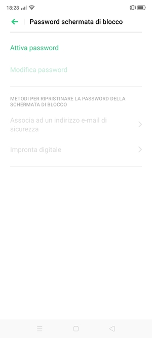 Seleziona Attiva password