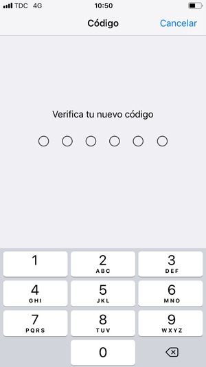 Vuelva a introducir su nuevo código de acceso