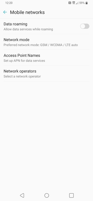 To change network if network problems occur,  select Network operators
