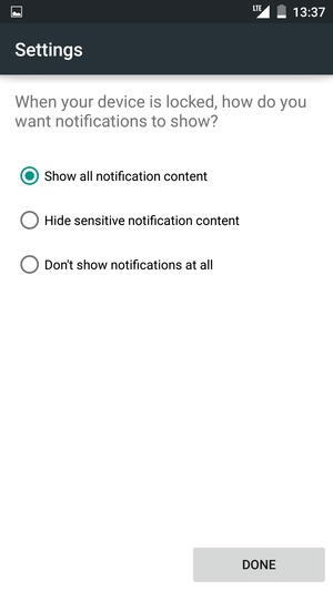 Select your preferred option and select DONE