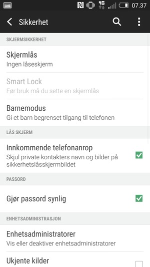Velg Skjermlås