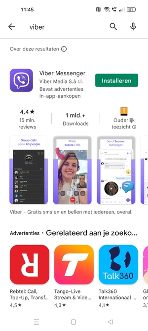Selecteer de app