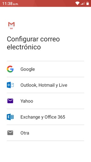Seleccione Outlook, Hotmail y Live