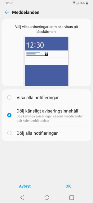 Tryck på ditt föredragna alternativ och välj OK