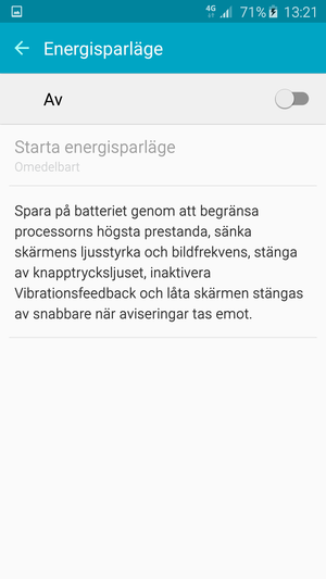 Aktivera Energisparläge