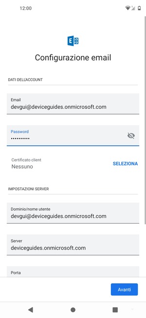 Inserisci la tua password