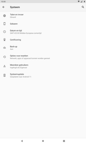 Selecteer Systeemupdate