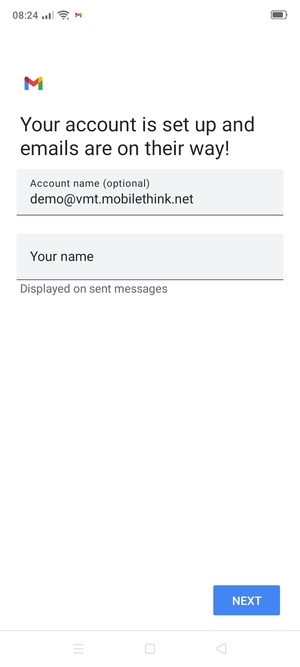 Give your account a name and enter your name. Select NEXT