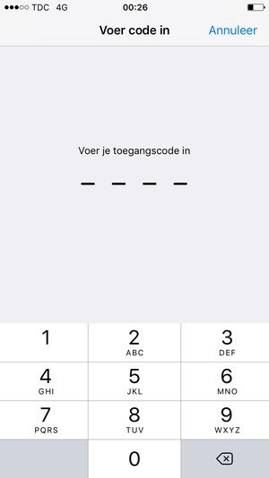 Voer uw wachtwoord voor de telefoonvergrendeling in als deze al geactiveerd is op uw telefoon