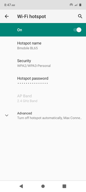 Your phone is now set up for use as a modem