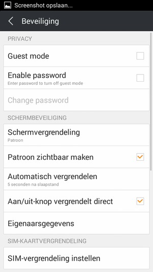 Selecteer SIM-vergrendeling instellen