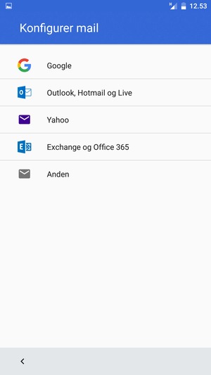 Vælg Outlook, Hotmail og Live