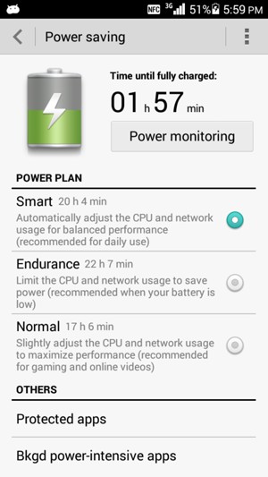 Select Endurance and select Power monitoring