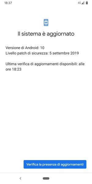 Seleziona Verifica la presenza di aggiornamenti