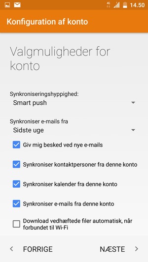 Vælg NÆSTE