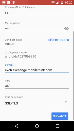 Faites défiler vers le bas et sélectionnez SUIVANTE