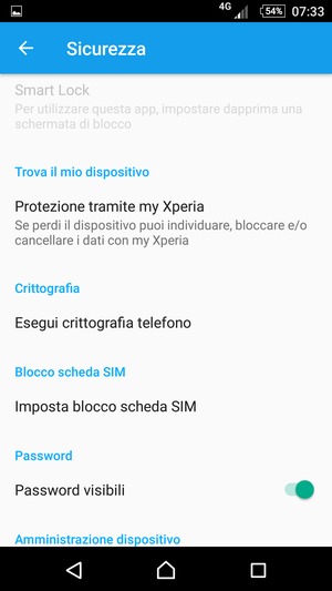 Per cambiare il PIN della scheda SIM, torna al menu Sicurezza, scorri fino a Imposta blocco scheda SIM e seleziona questa opzione