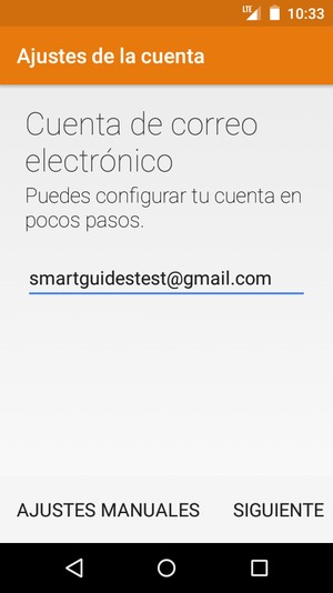 Introduzca su dirección Gmail o Hotmail . Seleccione SIGUIENTE