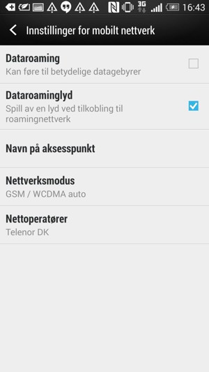 Velg Nettverksmodus