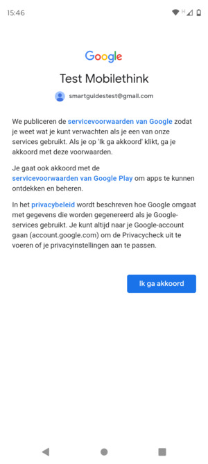 Selecteer Ik ga akkoord