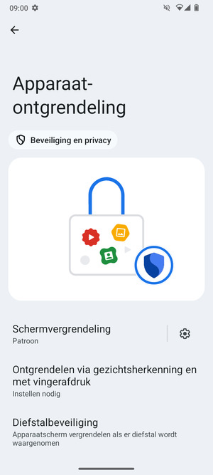 Uw telefoon is nu beveiligd met een schermvergrendeling