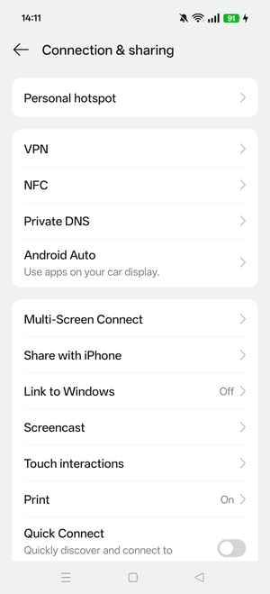 Select Personal hotspot