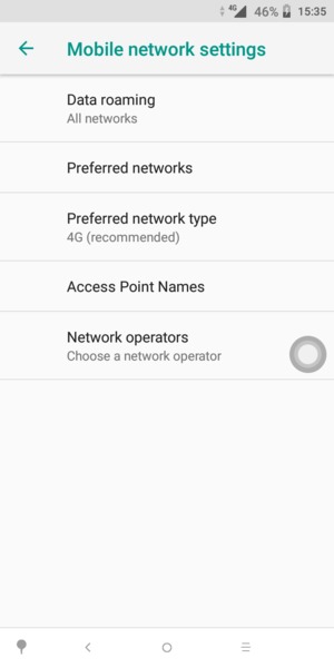 Select Data roaming