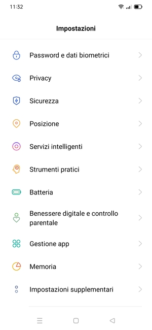 Scorri e seleziona Sicurezza