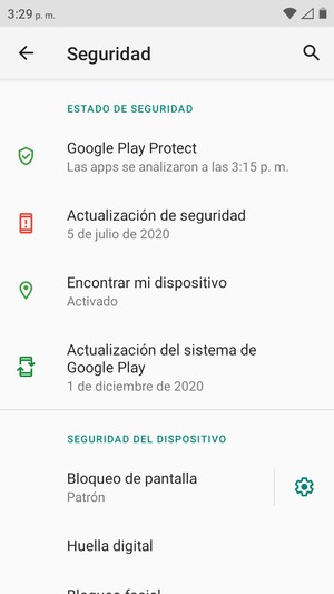 El teléfono ha sido asegurado con un bloqueo de pantalla