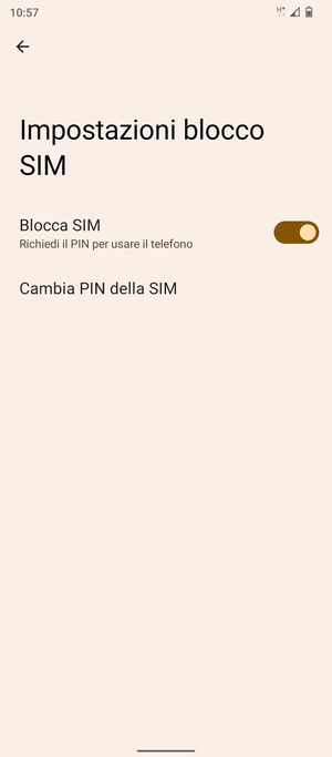 Seleziona  Cambia PIN della SIM