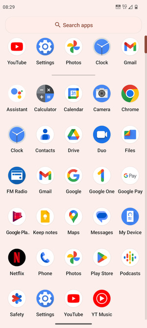 Scroll to and select Settings