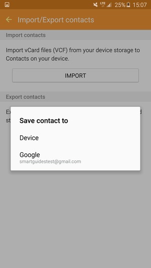 Select your Google account