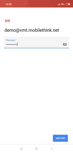 Geben Sie Ihre Passwort ein und wählen Sie WEITER