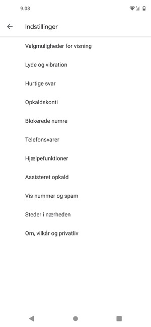 Vælg Telefonsvarer