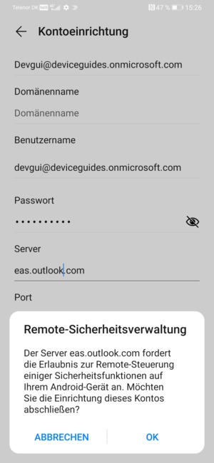 Wählen Sie OK