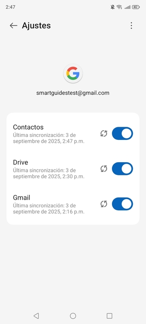 Su información será sincronizada