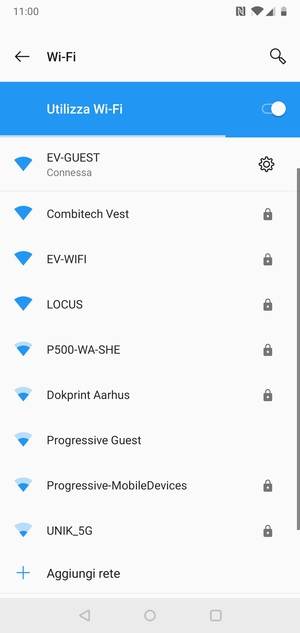Ora sei connesso alla rete Wi-Fi