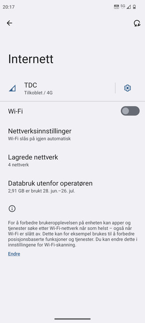 Slå på Wi-Fi