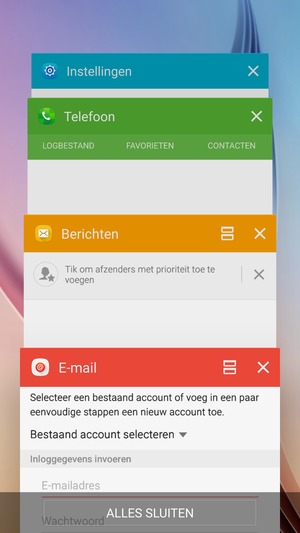 Selecteer ALLES SLUITEN