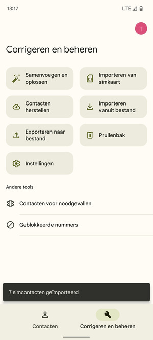 Uw contactpersonen worden opgeslagen naar uw Google-account en naar uw telefoon de volgende keer dat Google gesynchroniseerd wordt.